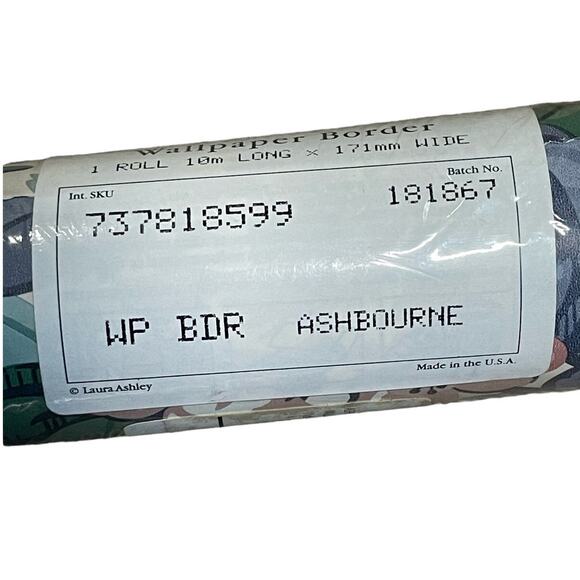 Vintage Laura Ashley Home Wallpaper Border‎ Ashbourne Floral Pink Blue 2 Rolls - Picture 4 of 5